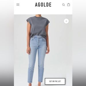 Agolde Riley light wash button fly size 28 - stretch